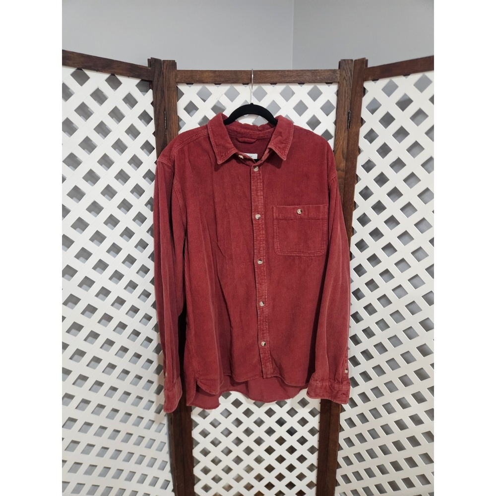 Urban Outfitters Men's Oversized Corduroy Red Work Shirt Size Large